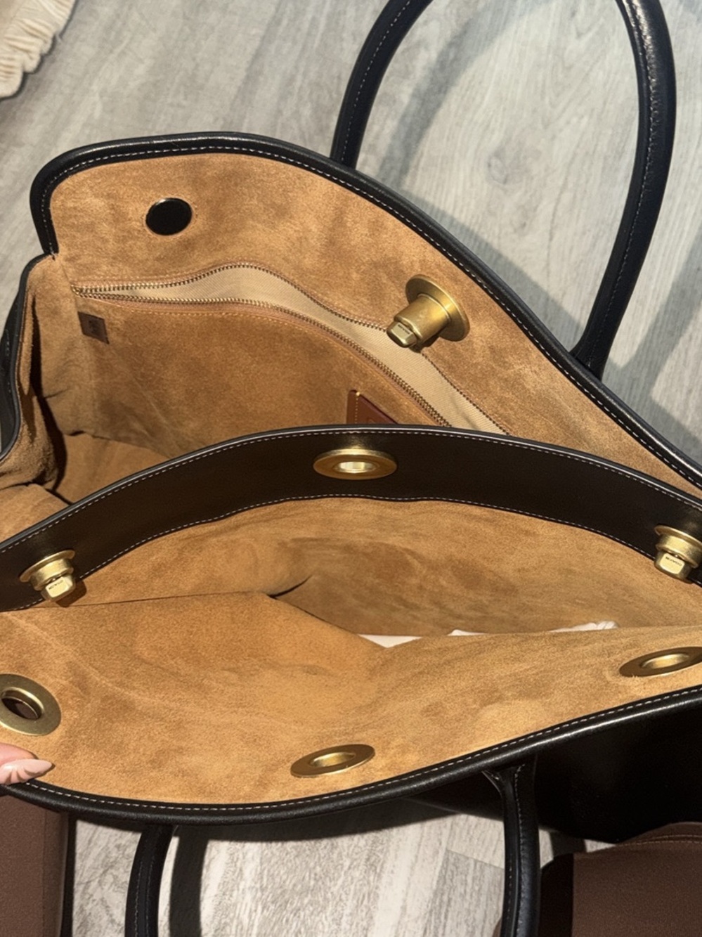 Coach Black Leather Top-Handle Satchel with Gold Hardware - Picture 2 of 5